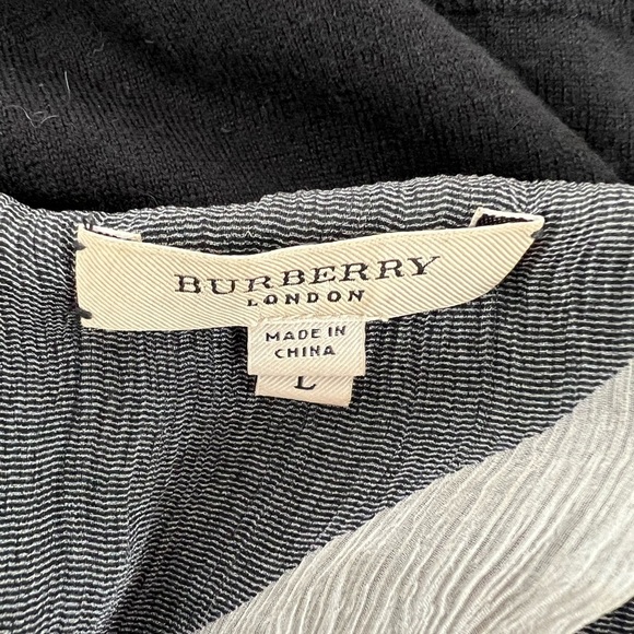 Burberry London Black Merino Cardigan – Women’s Large – Sheer Trim Detail - Picture 4 of 6